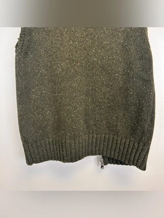 Dark Green Knit Zip-Up Vest Pockets Size M Cotton Angora Gorpcore Granola Hiking - Picture 9 of 9